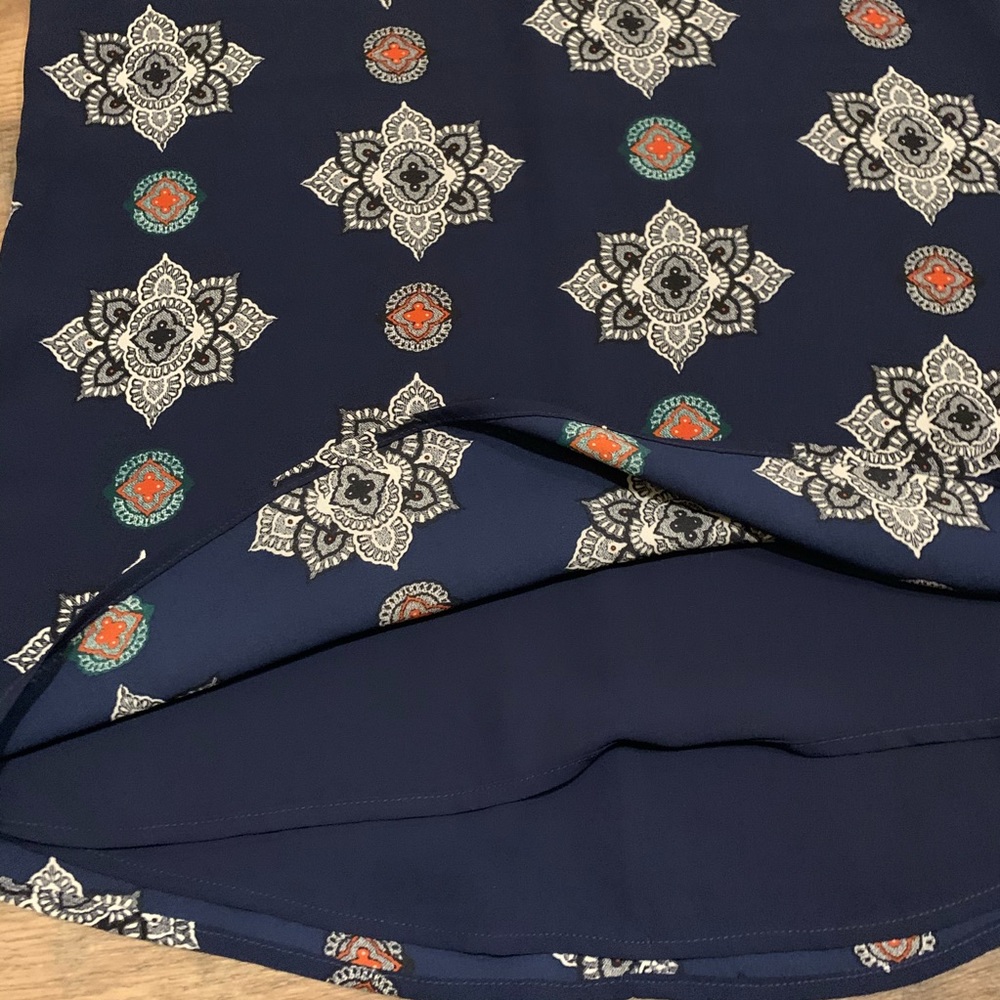 Express Navy Patterned Barcelona Cami Blouse - image 4